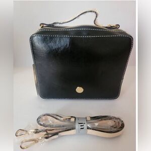 Jessica Moore Women's Black Faux Leather Clutch Crossbody Bag Medium NWT